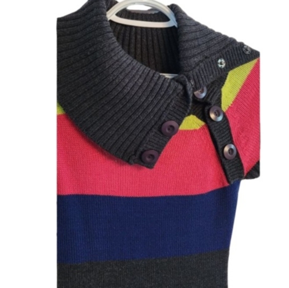 Oxygen  knit colorblock sweater dress with cowl neck, size S - Picture 9 of 10